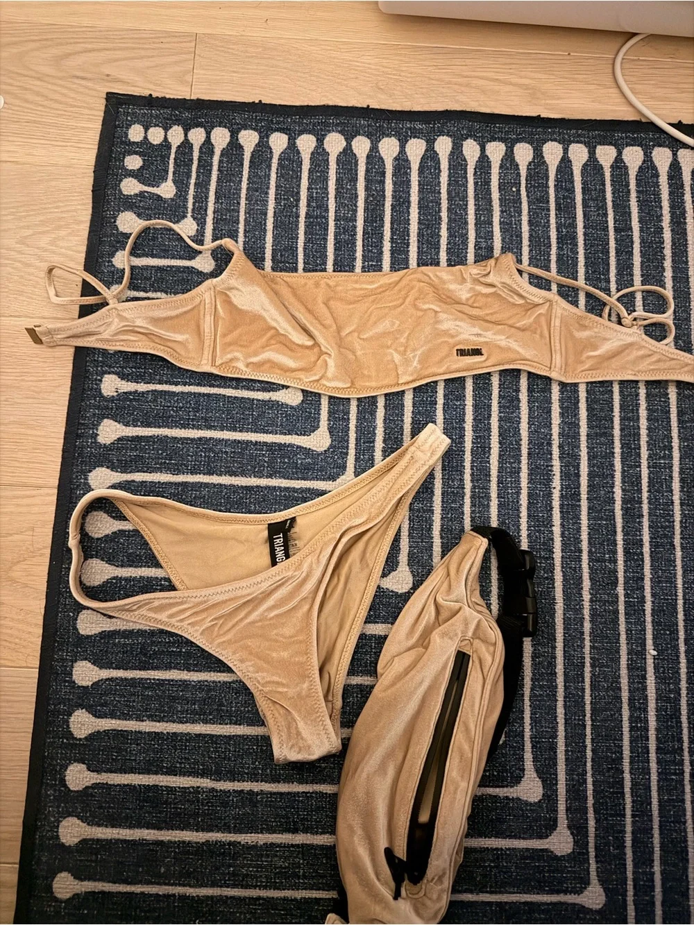 triangl swimwear tan Velvet Two-Piece Bikini Set